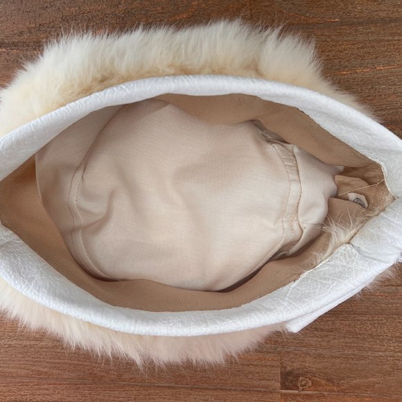 Vintage 60's Rabbit Beret with Faux Leather - Small - Picture 6 of 10